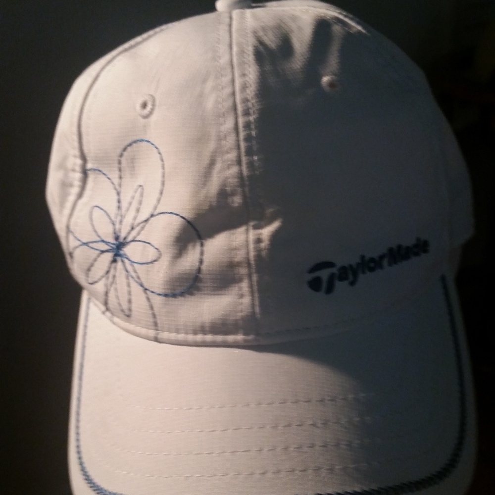 Taylor Made white cap OS. Adjustable strap.